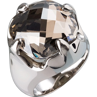 Evolution Group Stříbrný prsten s krystaly šedý 35803.5