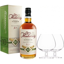 Malecon Reserva Superior 10y 40% 0,7 l (dárčekové balenie 2 poháre)