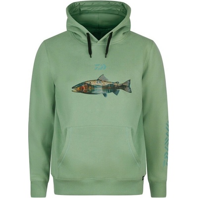 Daiwa mikina s kapucí D-VEC Trout zelená
