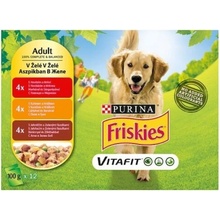 Purina Friskies Adult dog multipack hovězí kuře jehněčí v želé 12 x 100 g