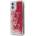 GUESS Liquid Glitter Charms Case - дизайнерски кейс с висока защита за iPhone 12 mini (червен)