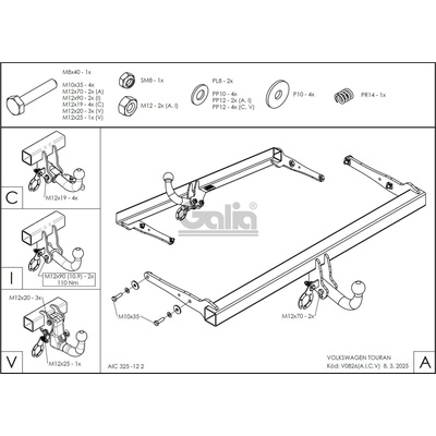 Tažné zařízení VW Touran 15-, pevné