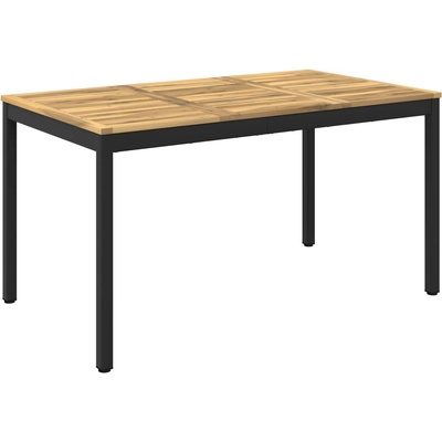 vidaXL Маса за вечеря в градината Бяло и черно 141 x 80, 5 x 75 см (901764)