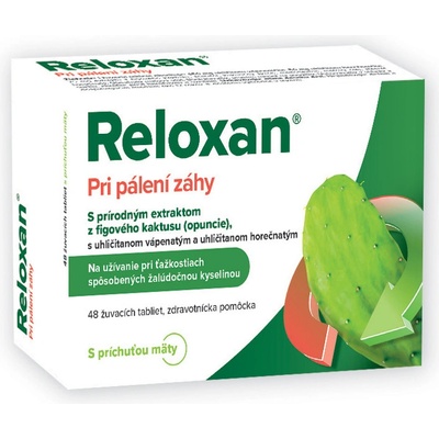 Reloxan Pri pálení záhy mäta 16 žuvacích tabliet