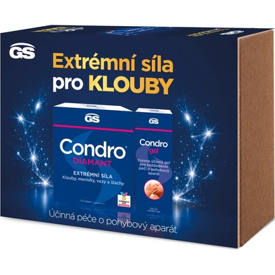 GS Condro darčeková kazeta Diamant 120 tabliet + gél 200 ml