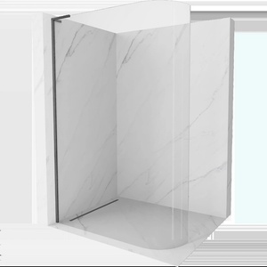 Mexen Kioto-R L заоблена душ кабина Walk-in 120 x 200 cm, прозрачна, четка сив пистолет - 800-120-103-66-06 (800-120-103-66-06)