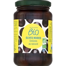 Monoprix Bio organické celé černé olivy 335 g