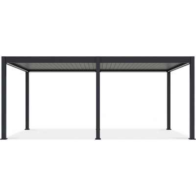 Gutroof Bioklimatická terasová pergola ELEGANCE AUTOMATIC 3x6 s LED osvětlením Antracit/světle šedá