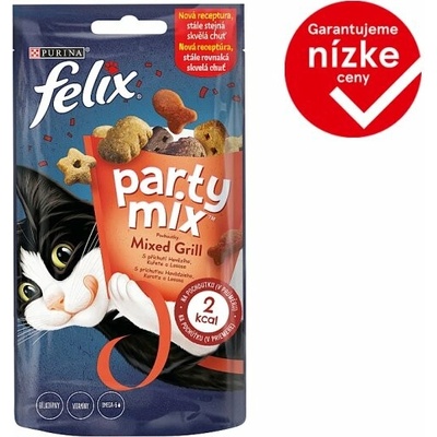 Felix Party Mix maškrty Mixed Grill hovädzie, kura, losos 60 g
