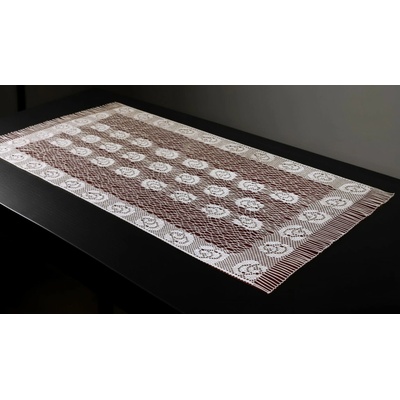 MyBestHome Žakárový ubrus běhoun Higo 130x55 cm bílá