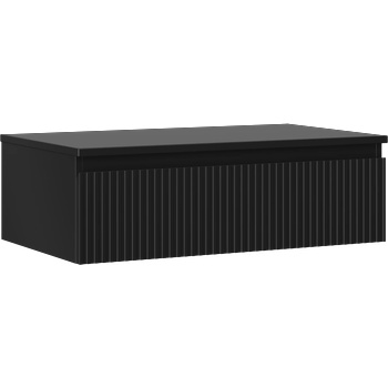 Mexen Rivel шкаф за баня под мивка 80 см с плот, 1 чекмедже, оребрен, черен мат (91A20-08023-1-BFC71)