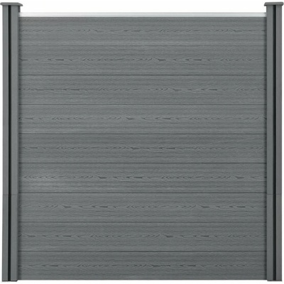 Zahradní plot WPC 188 x 186 cm šedý 2 sloupky