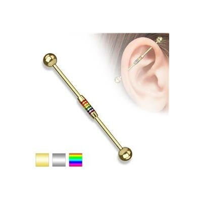 Piercingate Industrial piercing PIN00036 stříbrná
