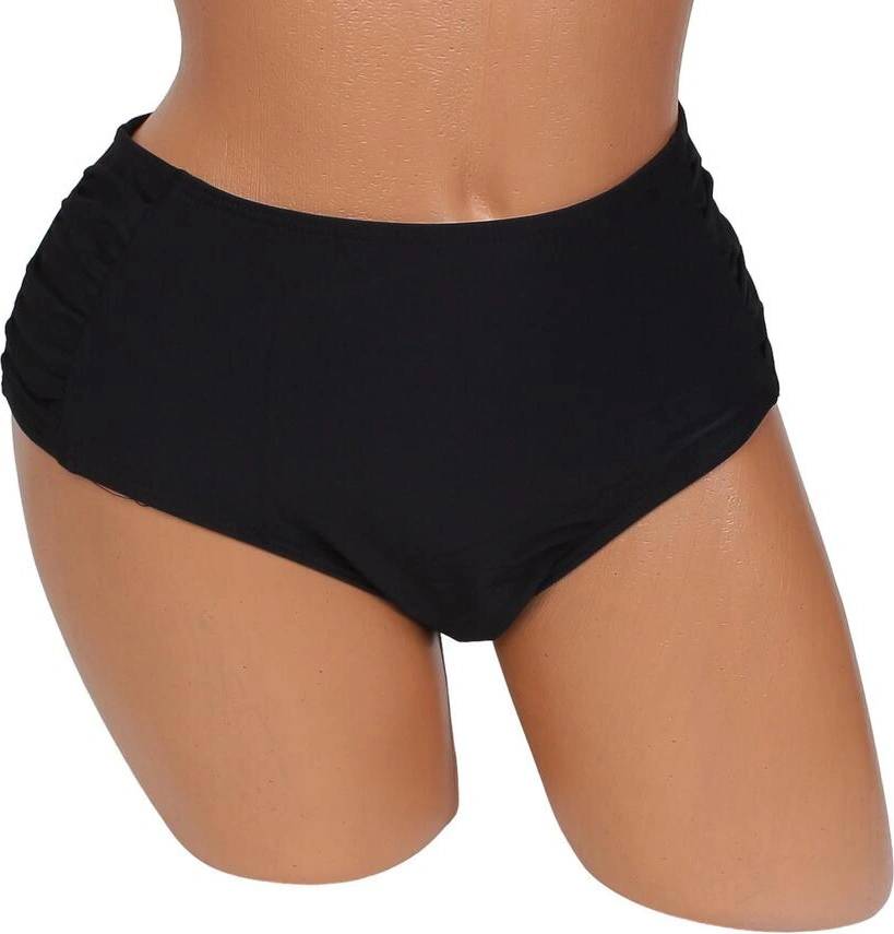 Макси монокина тип бикина в черно с набран ефект