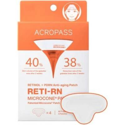 Acropass Retinol Reti-Rn Microcone® Patch T-Shape mikrojehličkové náplasti anti-age 4 ks