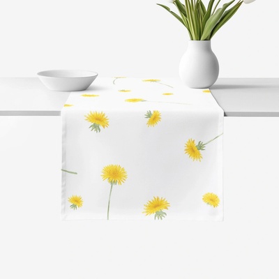 Goldea běhoun 100% bavlněné plátno - pampelišky 35x160 cm