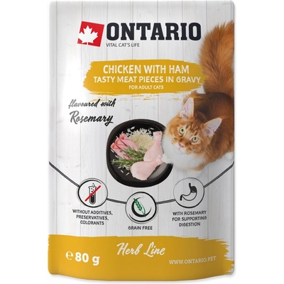 Ontario Herb Cat Chicken with Ham 80 g