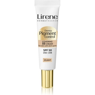 Lirene Derma Pigment Control Covering BB Cream SPF 50 озаряващ ВВ крем против пигментни петна цвят 01 Light 30ml