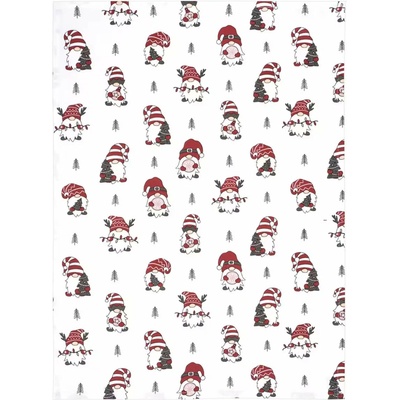 SCANquilt DEKORO vianočný elfovia 50 x 70 cm biela červená