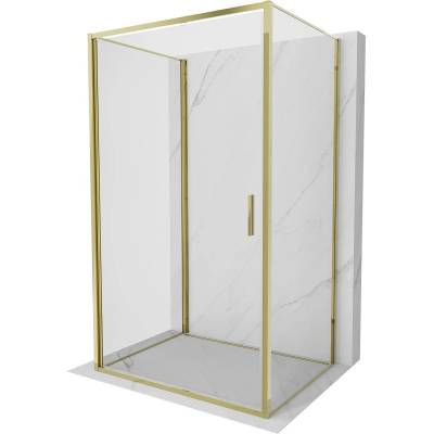 Mexen Exo-3S душ кабина, 3-стенна, 100 x 95 см, прозрачна, златна - 817-100-095-50-00-3S (817-100-095-50-00-3S)