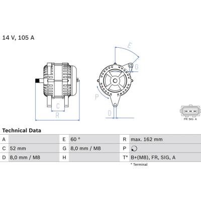 Alternátor BOSCH 0 986 081 090