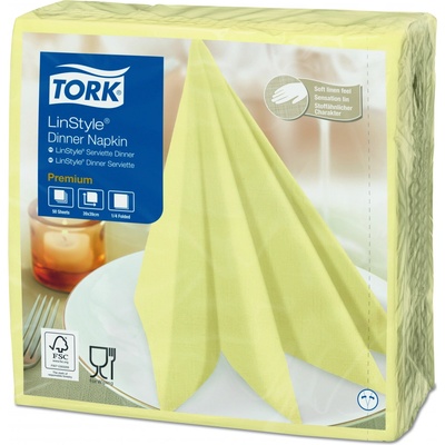 Tork ubrousky textílního charakteru LinStyle večeře champagne 39x39cm
