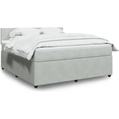 vidaXL 11461.3290100 Boxspring postel s matrací světle šedá samet