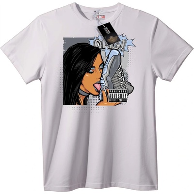 NOONEBRAND Тениска Оближи маратонката OLOG! 18+ - L, White