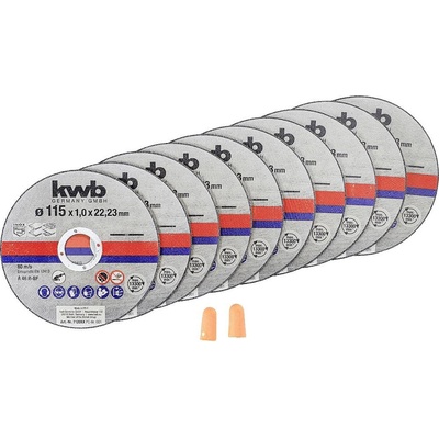 kwb 712021 sada řezných kotoučů 115 mm 10 ks kov