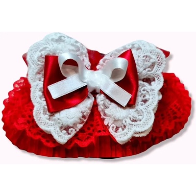 Ръчно изработен комплект от нашийник с панделка за куче