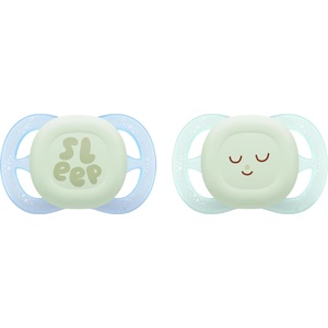 Philips Залъгалки Philips Avent Ultra Start - Night, 0-2 м, с кутийка, 2 броя, sleep, за момче, new (SCF075/18) - baby