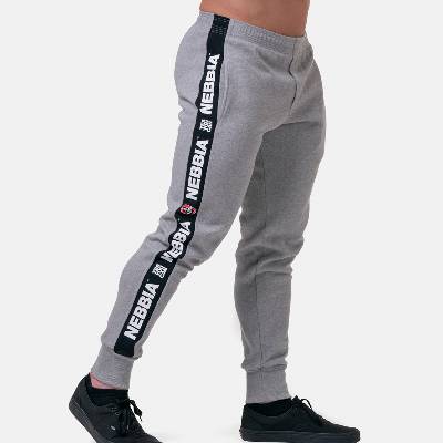NEBBIA - Športové tepláky pánske GOLDEN Era 196 (light grey) - XXL