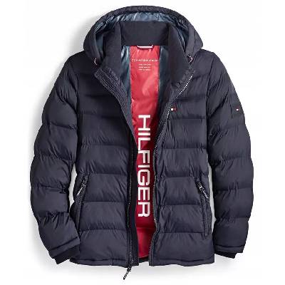 Tommy Hilfiger prošívaná zimní pánská bunda Quilted modrá