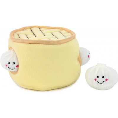 ZIPPY PAWS Plyšový hrnec s knedlíčky, 16 cm žluto-bílý