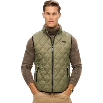 SUPERDRY Потник Superdry Diamond Quilt Fuji Lite vest - Green (Dusty Olive Green)
