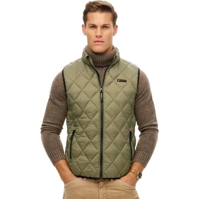 SUPERDRY Потник Superdry Diamond Quilt Fuji Lite vest - Green (Dusty Olive Green)