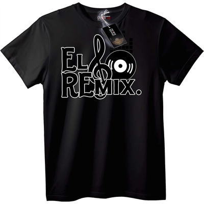 NOONEBRAND Тениска 'EL REMIX Музика' - XXS, Black