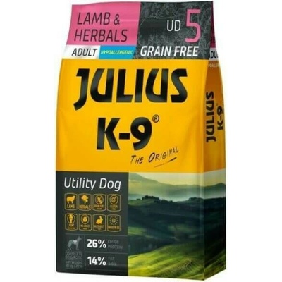 Julius-K9 Grain Free Hypoallergenic Utility Dog Adult Lamb & Herbals 2 x 10 kg