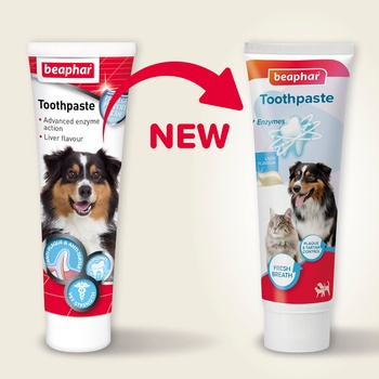 Beaphar Паста за зъби за кучета и котки с ензими и вкус на черен дроб, 100 гр