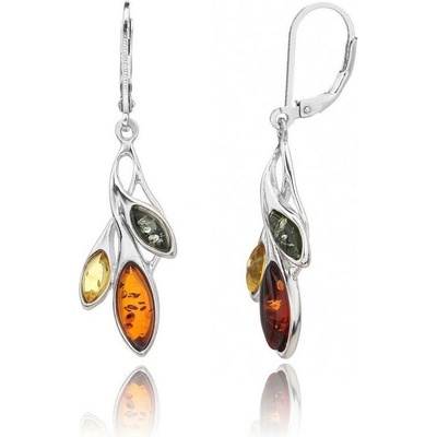 Jan Kos jewellery Stříbrné náušnice s jantarem MHT-5808/SA00