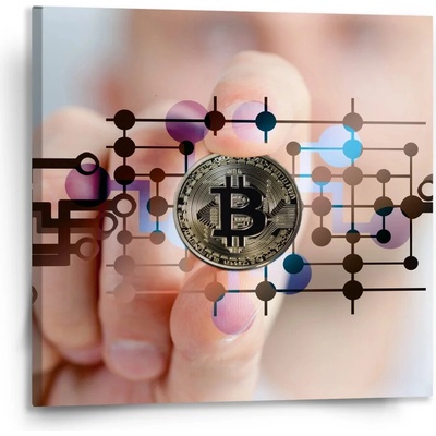 Sablio Obraz Bitcoin Varianta: 110x110cm
