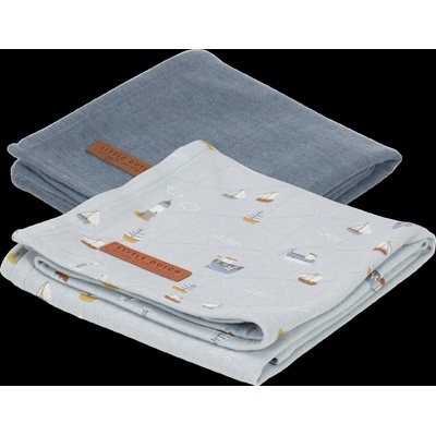 Little Dutch swaddle 70 x 70 Námořnický záliv modrá Pure blue 2 ks