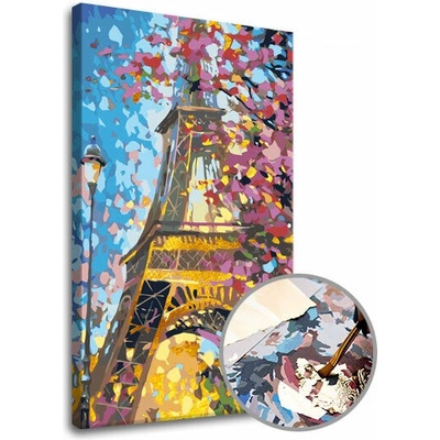 Maľovanie podľa čísel PREMIUM GOLD – Eiffel Tower - 60x40 cm