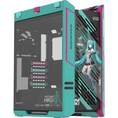 Ion Computers Геймърски компютър ION ROG Strix Helios II Hatsune Miku с процесор Intel Core Ultra 9 285, видео карта GeForce RTX 5080 16GB GDDR7, RAM памет 32GB(2x16GB) DDR5 6400MHz, SSD 4TB NVMe PCIe Gen5, водно охлаждане 360 (c003351)