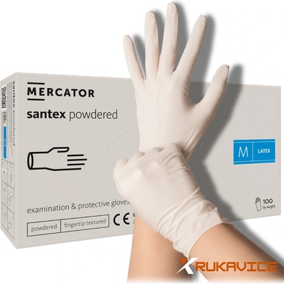 Mercator Medical Santex Powdered Examination & Protective Jednorazové púdrované latexové 100 ks