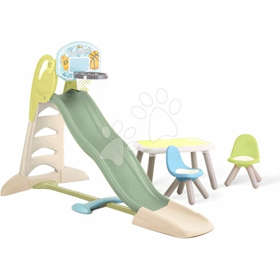 Smoby Šmykľavka ekologická s vodotryskom a posedením pre basketbalistov Toboggan XL Slide Green 230 cm