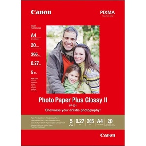 Canon Фотохартия Canon Plus Glossy II PP-201, A4, гланцирана, 265g/m2, 20 листа