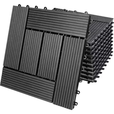 FurniGO WPC dlaždice 30 x 30 cm mozaika antracit 11 ks