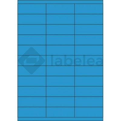 Labelea Samolepiace etikety 70x25,4 mm farebné papierové, na hárku A4, pre laserovú a atramentovú tlač, Farba etikiet Modrá, Počet hárkov v balení 100 EPY070025PB033S