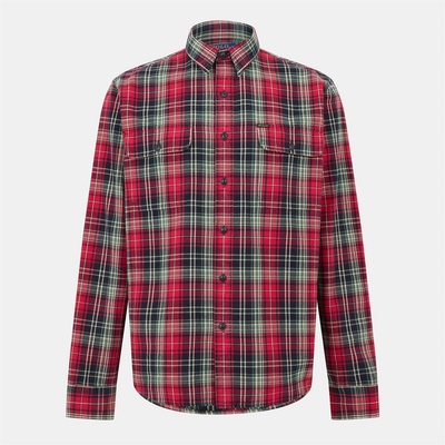 Ralph Lauren Риза с дълъг ръкав Polo Ralph Lauren Men's Long Sleeve Flannel Shirt - Red/Black Multi